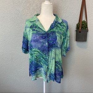 PROPHECY WOMENS BUTTON DOWN SHORT SLEEVE {1X}